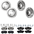 KIT-073024-3010 4-Wheel Set Brake Disc and Pad Kit, Plain Surface 5 Lugs Front-344.93 mm/Rear-324 mm Front-Ceramic/Rear-Semi-Metallic, Includes (4) Brake Disc and (2) Brake Pad Set