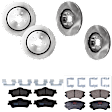 KIT-073024-3011 4-Wheel Set Brake Disc and Pad Kit, Plain Surface 5 Lugs Front-344.93 mm/Rear-324 mm Front-Ceramic/Rear-Semi-Metallic, Includes (4) Brake Disc and (2) Brake Pad Set
