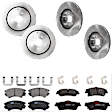 KIT-073024-3012 4-Wheel Set Brake Disc and Pad Kit, Plain Surface 5 Lugs Front-344.93 mm/Rear-324 mm Front-Ceramic/Rear-Semi-Metallic, Includes (4) Brake Disc and (2) Brake Pad Set