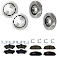KIT-073024-3017 4-Wheel Set Brake Disc and Pad Kit, Plain Surface 5 Lugs Front-344.93 mm/Rear-324 mm Front-Ceramic/Rear-Semi-Metallic, Includes (4) Brake Disc and (2) Brake Pad Set