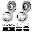 KIT-073024-3019 4-Wheel Set Brake Disc and Pad Kit, Plain Surface 5 Lugs Front-344.93 mm/Rear-324 mm Front-Ceramic/Rear-Semi-Metallic, Includes (4) Brake Disc and (2) Brake Pad Set