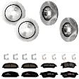 KIT-073024-3020 4-Wheel Set Brake Disc and Pad Kit, Plain Surface 5 Lugs Front-344.93 mm/Rear-324 mm Front-Ceramic/Rear-Semi-Metallic, Includes (4) Brake Disc and (2) Brake Pad Set