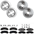 KIT-073024-3026 4-Wheel Set Front and Rear Brake Disc and Pad Kit, Plain Surface 6 Lugs Front-329.95 mm/Rear-329.69 mm Front-Semi-Metallic/Rear-Ceramic, Includes (4) Brake Disc and (2) Brake Pad Set