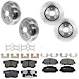 KIT-073024-304 4-Wheel Set Front and Rear Brake Disc and Pad Kit, Plain Surface 5 Lugs Front-311.91 mm/Rear-304.55 mm Ceramic, Includes (4) Brake Disc and (2) Brake Pad Set