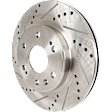 KIT-073024-3051 4-Wheel Set Front and Rear Brake Disc and Pad Kit, Cross-drilled and Slotted 6 Lugs Front-329.95 mm/Rear-329.69 mm Front-Ceramic/Rear-Semi-Metallic, Includes (4) Brake Disc and (2) Brake Pad Set