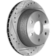 KIT-073024-3051 4-Wheel Set Front and Rear Brake Disc and Pad Kit, Cross-drilled and Slotted 6 Lugs Front-329.95 mm/Rear-329.69 mm Front-Ceramic/Rear-Semi-Metallic, Includes (4) Brake Disc and (2) Brake Pad Set