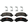 KIT-073024-3051 4-Wheel Set Front and Rear Brake Disc and Pad Kit, Cross-drilled and Slotted 6 Lugs Front-329.95 mm/Rear-329.69 mm Front-Ceramic/Rear-Semi-Metallic, Includes (4) Brake Disc and (2) Brake Pad Set