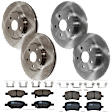 KIT-073024-3057 4-Wheel Set Front and Rear Brake Disc and Pad Kit, Plain Surface 5 Lugs Front-295.91 mm/Rear-270 mm Ceramic, Includes (4) Brake Disc and (2) Brake Pad Set