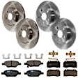 KIT-073024-3058 Front and Rear Brake Disc and Pad Kit, Plain Surface, 5 Lugs, Front-295.91 mm/Rear-270 mm, Front-Semi-Metallic/Rear-Ceramic