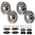 KIT-073024-3059 4-Wheel Set Front and Rear Brake Disc and Pad Kit, Plain Surface 5 Lugs Front-295.91 mm/Rear-270 mm Ceramic, Includes (4) Brake Disc and (2) Brake Pad Set