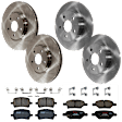 KIT-073024-3064 4-Wheel Set Front and Rear Brake Disc and Pad Kit, Plain Surface 5 Lugs Front-295.91 mm/Rear-270 mm Ceramic, Includes (4) Brake Disc and (2) Brake Pad Set