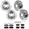 KIT-073024-306 4-Wheel Set Front and Rear Brake Disc and Pad Kit, Plain Surface 5 Lugs Front-311.91 mm/Rear-304.55 mm Ceramic, Includes (4) Brake Disc and (2) Brake Pad Set