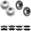 KIT-073024-3170 Front and Rear Brake Disc and Pad Kit, Plain Surface 5 Lugs Front-296.93 mm/Rear-270.26 mm Front-Ceramic/Rear-Semi-Metallic