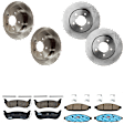 KIT-073024-3188 4-Wheel Set Front and Rear Brake Disc and Pad Kit, Plain Surface 5 Lugs Front-318.01 mm/Rear-311.91 mm Ceramic, Includes (4) Brake Disc and (2) Brake Pad Set