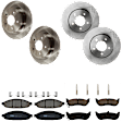 KIT-073024-3190 4-Wheel Set Front and Rear Brake Disc and Pad Kit, Plain Surface 5 Lugs Front-318.01 mm/Rear-311.91 mm Ceramic, Includes (4) Brake Disc and (2) Brake Pad Set