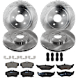 KIT-073024-3232 Front and Rear Brake Disc and Pad Kit, Plain Surface 5 Lugs Front-279.91 mm/Rear-269.75 mm Front-Ceramic/Rear-Semi-Metallic