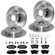 KIT-073024-325 4-Wheel Set Front and Rear Brake Disc and Pad Kit, Plain Surface 5 Lugs Front-299.97 mm/Rear-259.59 mm Ceramic, Includes (4) Brake Disc and (2) Brake Pad Set
