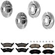 KIT-073024-3275 4-Wheel Set Front and Rear Brake Disc and Pad Kit, Plain Surface 5 Lugs Front-280.92 mm/Rear-289.81 mm Ceramic, Includes (2) Brake Pad Set and (4) Brake Disc