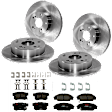 KIT-073024-327 4-Wheel Set Front and Rear Brake Disc and Pad Kit, Plain Surface 5 Lugs Front-299.97 mm/Rear-259.59 mm Ceramic, Includes (4) Brake Disc and (2) Brake Pad Set