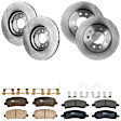 KIT-073024-3353 4-Wheel Set Front and Rear Brake Disc and Pad Kit, Plain Surface 5 Lugs Front-305 mm/Rear-263.91 mm Ceramic, Includes (4) Brake Disc and (2) Brake Pad Set