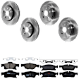 KIT-073024-3364 4-Wheel Set Front and Rear Brake Disc and Pad Kit, Plain Surface 5 Lugs Front and Rear-329.95 mm Ceramic, Includes (2) Brake Pad Set and (4) Brake Disc