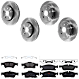 KIT-073024-3369 4-Wheel Set Front and Rear Brake Disc and Pad Kit, Plain Surface 5 Lugs Front and Rear-329.95 mm Ceramic, Includes (2) Brake Pad Set and (4) Brake Disc