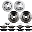 KIT-073024-3468 4-Wheel Set Front and Rear Brake Disc and Pad Kit, Plain Surface, 5 Lugs, Semi-Metallic - Front, Ceramic - Rear, 380mm Front Disc, 350mm Vented Rear Disc, Heavy Duty Brakes