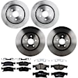 KIT-073024-3469 4-Wheel Set Front and Rear Brake Disc and Pad Kit, Plain Surface 5 Lugs Front-379.98 mm/Rear-350.01 mm Ceramic, Includes (4) Brake Disc and (2) Brake Pad Set