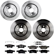KIT-073024-3473 4-Wheel Set Front and Rear Brake Disc and Pad Kit, Plain Surface, 5 Lugs, Semi-Metallic - Front, Ceramic - Rear, 380mm Front Disc, 350mm Vented Rear Disc, Heavy Duty Brakes