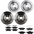 KIT-073024-3474 4-Wheel Set Front and Rear Brake Disc and Pad Kit, Plain Surface 5 Lugs Front-379.98 mm/Rear-350.01 mm Ceramic, Includes (4) Brake Disc and (2) Brake Pad Set