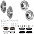 KIT-073024-355 4-Wheel Set Front and Rear Brake Disc and Pad Kit, Plain Surface 5 Lugs Front-261.62 mm/Rear-259.59 mm Ceramic, Includes (4) Brake Disc and (2) Brake Pad Set