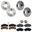 2006 Dodge Sprinter 2500 - 4-Wheel Set Front and Rear Brake Disc and Pad Kit, Plain Surface, 5 Lugs, Front-284.48 mm/Rear-272.03 mm, Semi-metallic