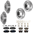 KIT-073024-361 4-Wheel Set Front and Rear Brake Disc and Pad Kit, Plain Surface 5 Lugs Front-261.62 mm/Rear-259.59 mm Ceramic, Includes (4) Brake Disc and (2) Brake Pad Set