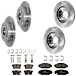 KIT-073024-363 4-Wheel Set Front and Rear Brake Disc and Pad Kit, Plain Surface 5 Lugs Front-261.62 mm/Rear-259.59 mm Ceramic, Includes (4) Brake Disc and (2) Brake Pad Set