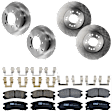 KIT-073024-3646 4-Wheel Set Front and Rear Brake Disc and Pad Kit, Plain Surface 5 Lugs Front-275.84 mm/Rear-261.87 mm Ceramic AWD, Includes (4) Brake Disc and (2) Brake Pad Set