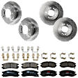 KIT-073024-3648 4-Wheel Set Front and Rear Brake Disc and Pad Kit, Plain Surface 5 Lugs Front-275.84 mm/Rear-261.87 mm Ceramic AWD, Includes (4) Brake Disc and (2) Brake Pad Set