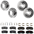 KIT-073024-3660 4-Wheel Set Front and Rear Brake Disc and Pad Kit, Plain Surface 5 Lugs Front-275.84 mm/Rear-261.87 mm Front-Ceramic/Rear-Semi-Metallic AWD, Includes (4) Brake Disc and (2) Brake Pad Set