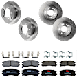 KIT-073024-3664 4-Wheel Set Front and Rear Brake Disc and Pad Kit, Plain Surface 5 Lugs Front-275.84 mm/Rear-261.87 mm Ceramic AWD, Includes (4) Brake Disc and (2) Brake Pad Set