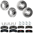 KIT-073024-3665 Front and Rear Brake Disc and Pad Kit, Plain Surface, 5 Lugs, Front-275.84 mm/Rear-261.87 mm, Front-Semi-Metallic/Rear-Ceramic