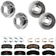 KIT-073024-3667 Front and Rear Brake Disc and Pad Kit, Plain Surface, 5 Lugs, Front-275.84 mm/Rear-261.87 mm, Front-Semi-Metallic/Rear-Ceramic