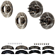 2011 Ford E-250 - 8-Piece Kit Front and Rear Brake Disc and Pad Kit, Plain Surface, 8 Lugs, Semi-metallic, 5.4L 8Cyl,  Includes (4) Brake Disc and (2) Brake Pad Set