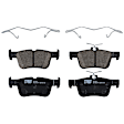 KIT-073024-3825 4-Wheel Set Front and Rear Brake Disc and Pad Kit, Plain Surface 5 Lugs Front-344.93 mm/Rear-314.96 mm Ceramic, Includes (2) Brake Pad Set and (4) Brake Disc