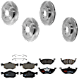 KIT-073024-3839 4-Wheel Set Front and Rear Brake Disc and Pad Kit, Plain Surface 5 Lugs Front-302.77 mm/Rear-302.01 mm Ceramic, Includes (4) Brake Disc and (2) Brake Pad Set
