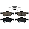 KIT-073024-3840 4-Wheel Set Front and Rear Brake Disc and Pad Kit, Plain Surface 5 Lugs Front-302.77 mm/Rear-302.01 mm Ceramic, Includes (4) Brake Disc and (2) Brake Pad Set