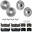 KIT-073024-3906 Front and Rear Brake Disc and Pad Kit, Plain Surface, 4 Lugs, Front-257.05 mm/Rear-250.95 mm, Front-Semi-Metallic/Rear-Ceramic