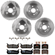 KIT-073024-3917 Front and Rear Brake Disc and Pad Kit, Plain Surface, 4 Lugs, Front-235 mm/Rear-250.95 mm, Front-Semi-Metallic/Rear-Ceramic