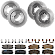 KIT-073024-391 Front and Rear Brake Disc and Pad Kit, Plain Surface, 6 Lugs, Front-279.91 mm/Rear-313.44 mm, Front-Semi-Metallic/Rear-Ceramic