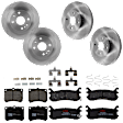 KIT-073024-3931 4-Wheel Set Front and Rear Brake Disc and Pad Kit, Plain Surface 4 Lugs Front-257.05 mm/Rear-250.95 mm Semi-metallic, Includes (4) Brake Disc and (2) Brake Pad Set