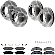 KIT-073024-3934 4-Wheel Set Front and Rear Brake Disc and Pad Kit, Plain Surface 8 Lugs Front-330.96 mm/Rear-325.88 mm Semi-metallic 4WD, Includes (4) Disc and (2) Pad Set
