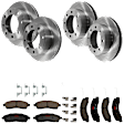 KIT-073024-3938 4-Wheel Set Front and Rear Brake Disc and Pad Kit, Plain Surface 8 Lugs Front-330.96 mm/Rear-325.88 mm Semi-metallic 4WD, Includes (4) Disc and (2) Pad Set